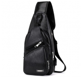Рюкзак с USB портом (1 лямка). 5932 black
